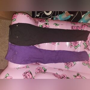 Banned UK Vintage Inspired Purple Black Skinny Jeans